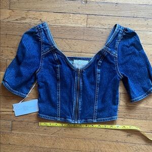 GRLFRND Denim Zip Top